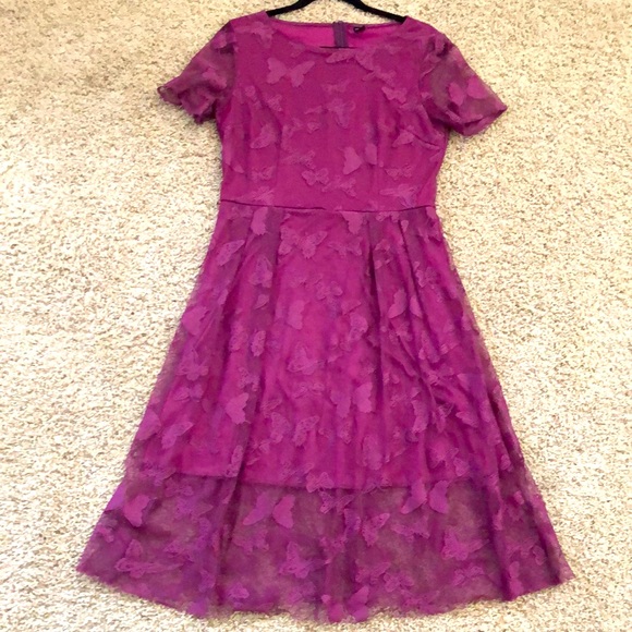 SHEIN Dresses & Skirts - NWOT Sheer Purple Dress w/butterflies